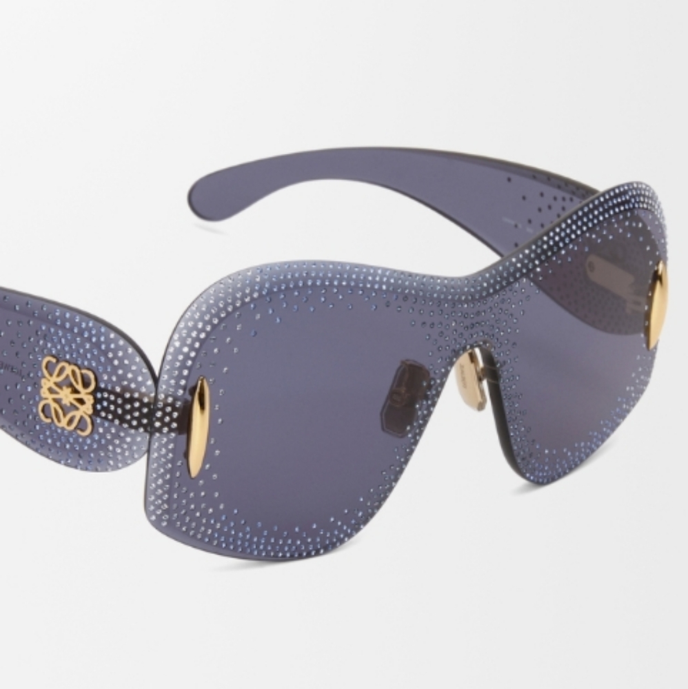 Nwt-Loewe Starry Night Mask Blue Sunglasses W/Crystals